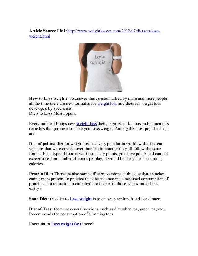 Diets to lose weight