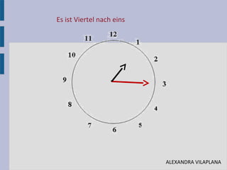 Es ist Viertel nach eins
•
ALEXANDRA VILAPLANA
 