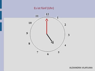 Es ist fünf (Uhr)
•
ALEXANDRA VILAPLANA
 