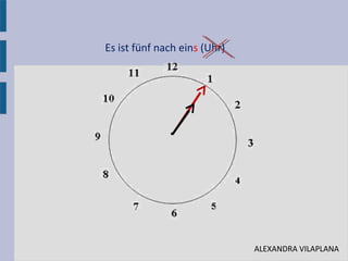 Es ist fünf nach eins (Uhr)
•
ALEXANDRA VILAPLANA
 