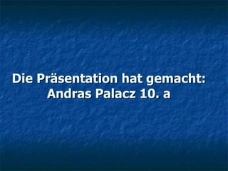 Die Präsentation hat gemacht: Andras Palacz 10. a 