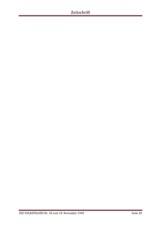 Zeitschrift
DIE VOLKSPOLIZEI Nr. 18 vom 10. November 1949 Seite 20
 