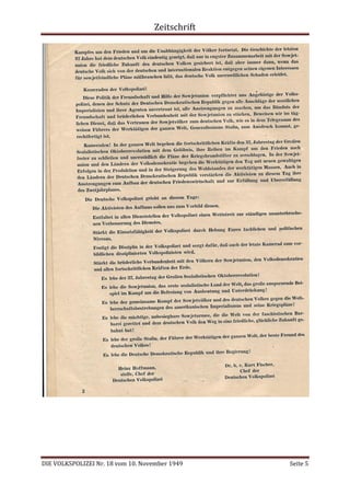 Zeitschrift
DIE VOLKSPOLIZEI Nr. 18 vom 10. November 1949 Seite 5
 