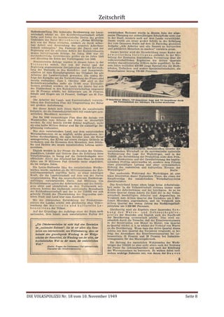 Zeitschrift
DIE VOLKSPOLIZEI Nr. 18 vom 10. November 1949 Seite 8
 