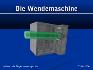 Die Wendemaschine

Nähtechnik Zieger - www.np-z.de

03.04.2006

 