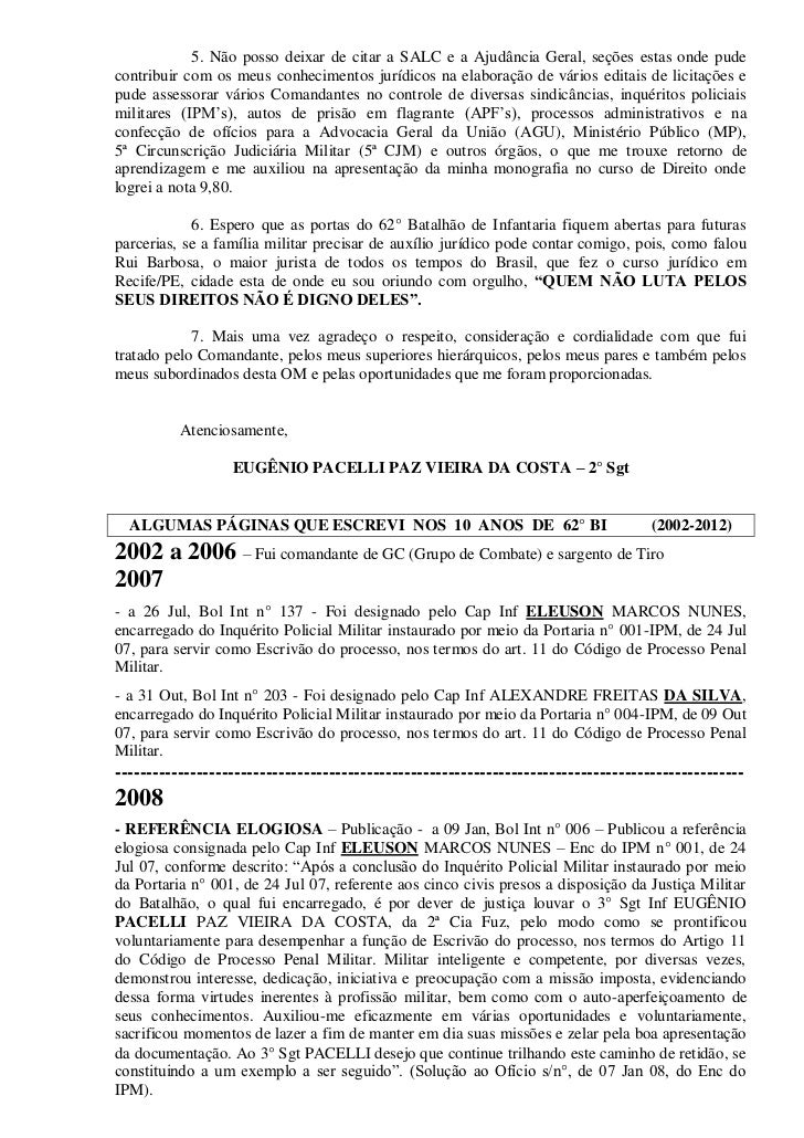 Pedido de demissão de sargento do Exército