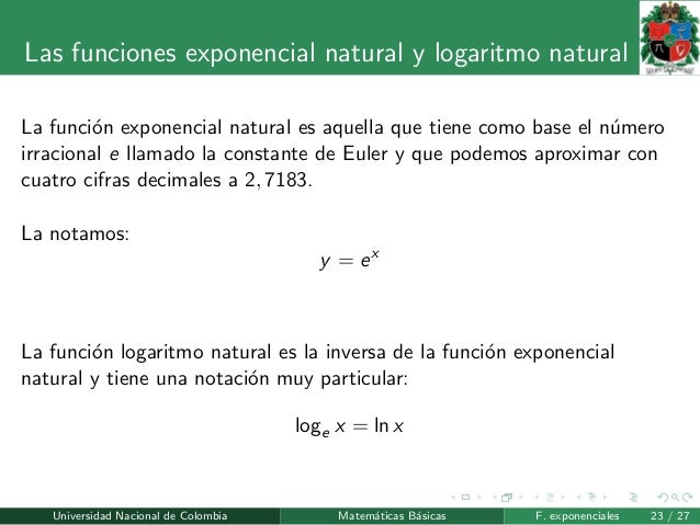 128 log2 mate 10 pre y básicas logaritmicas exponenciales Tema 128 log2 mate 10 pre y básicas logaritmicas exponenciales Tema
