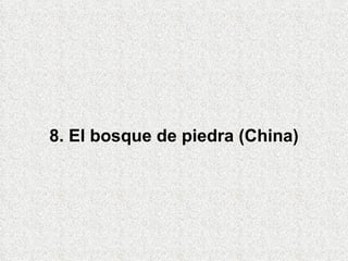 8. El bosque de piedra (China)
 