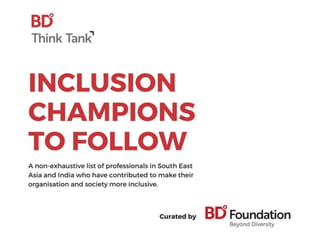 Diversity Index Forum - Inclusion Champions to Follow, 2017