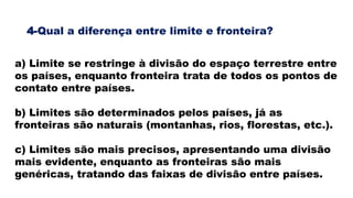 Diferença Entre Limite e Fronteira: Conceitos e Exemplos no Brasil | PPTX