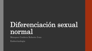 Diferenciación sexual
normal
Marquez Cordova Roberto Ivan
Endocrinologia
 