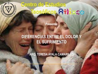 Centro de Estudios
   Teosóficos
            Presenta:


DIFERENCIAS ENTRE EL DOLOR Y
       EL SUFRIMIENTO

   ARQ. TERESA AYALA CAMARILLO
 