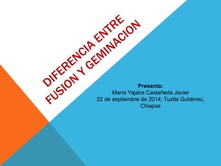 Presenta: 
María Yajaira Castañeda Javier 
22 de septiembre de 2014; Tuxtla Gutiérrez, 
Chiapas 
 