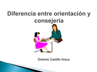 Diferencia entre orientación y consejería Dolores Castillo Arauz 