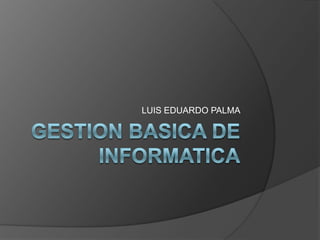 GESTION BASICA DE INFORMATICA LUIS EDUARDO PALMA 
