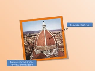 Cupula de la Catedral de Florencia:Bruneslleschi Cúpula semiesferica 