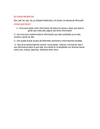 Diferencias entre calaméo, slideshare y scribd | DOCX