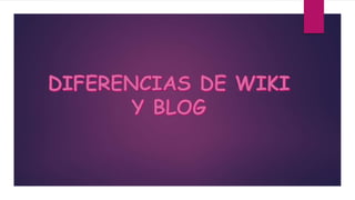 Diferencias de wiki y blog