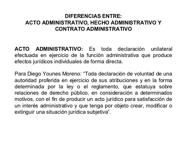 Diferencias entreacto administrativo, hecho administrativo 