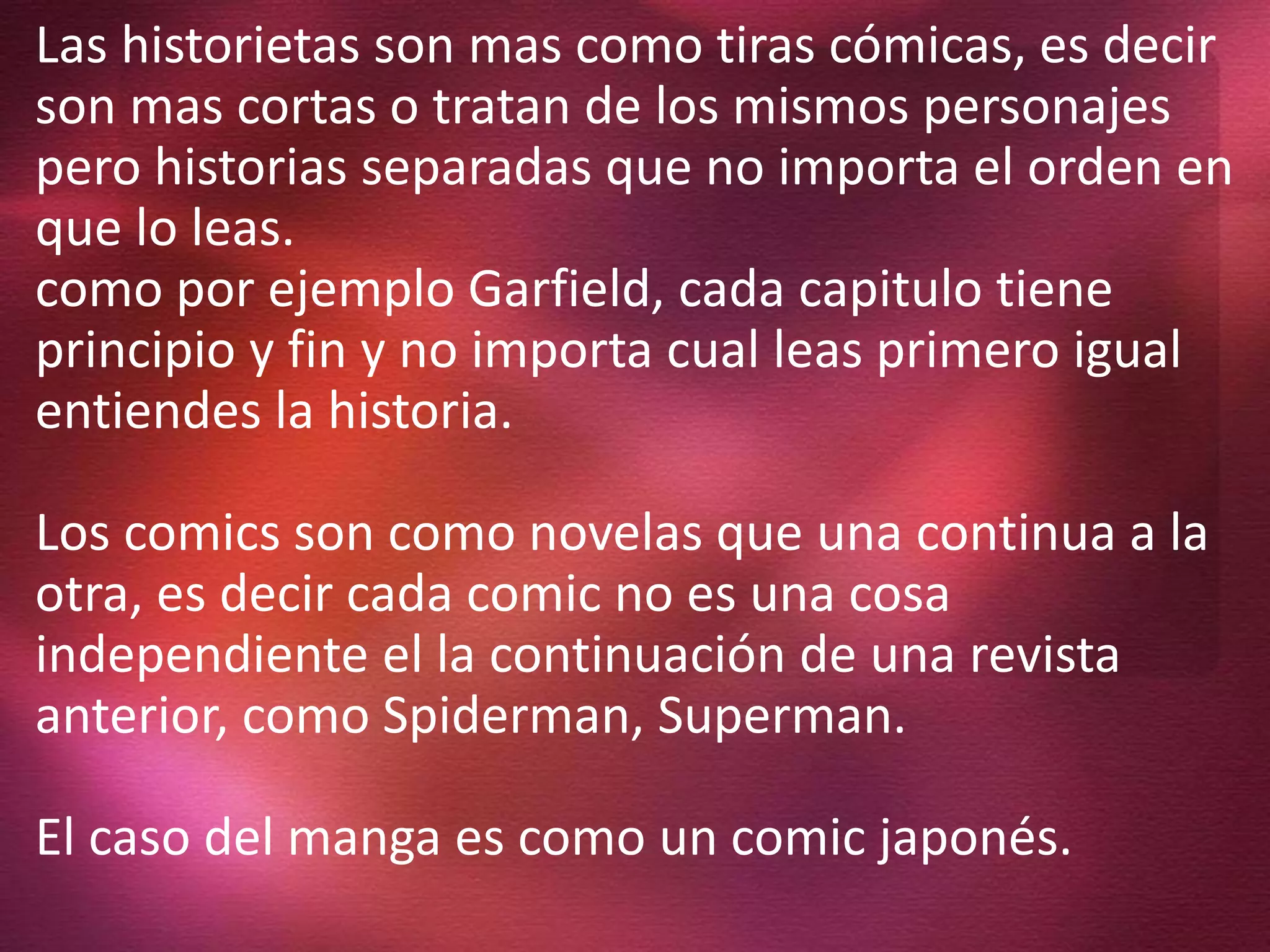 Diferencias entre comic, historieta y manga | PPTX
