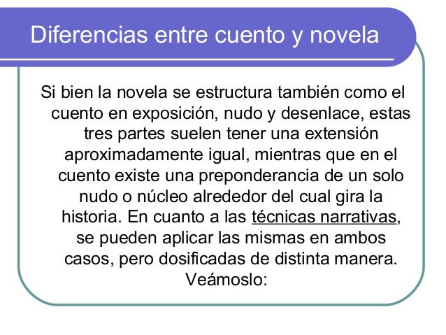 Diferencias entre cuento y novela (diapos)