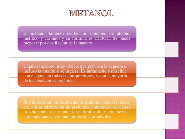 Diferencias entre el metanol y etanol