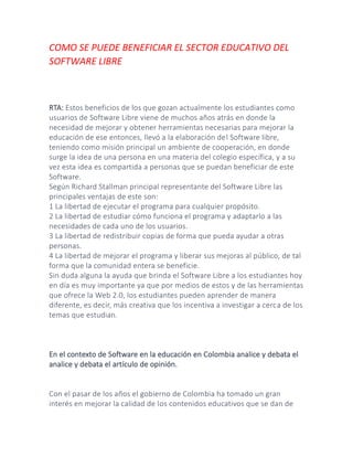 Diferencias entre el software libre y software privativo | PDF