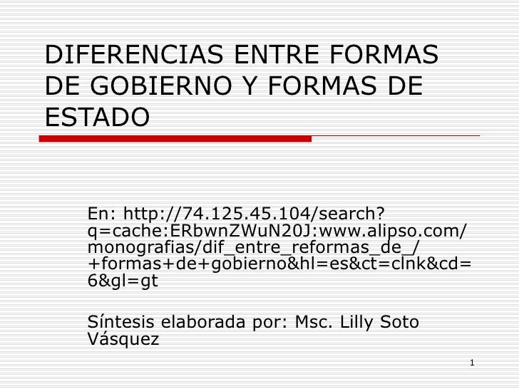 Diferencias Entre Formas De Gobierno Y Formas De