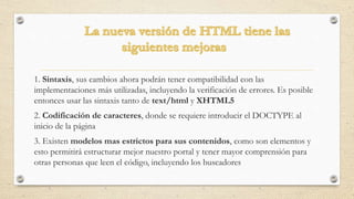 Diferencias entre html y html5.. | PPTX