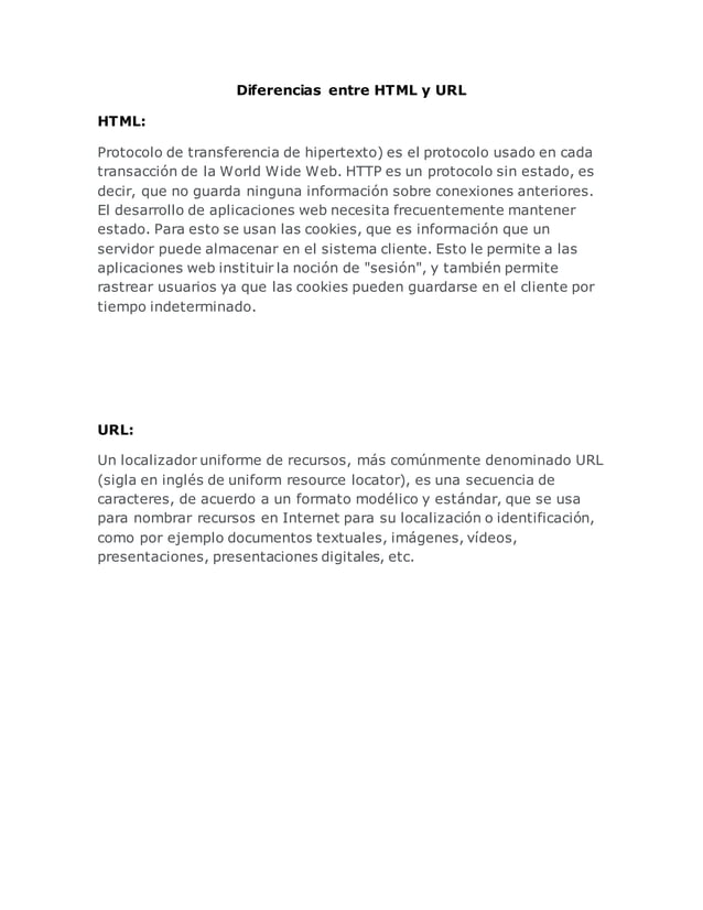 Diferencias Entre Url Y Html Mind Map - Otosection