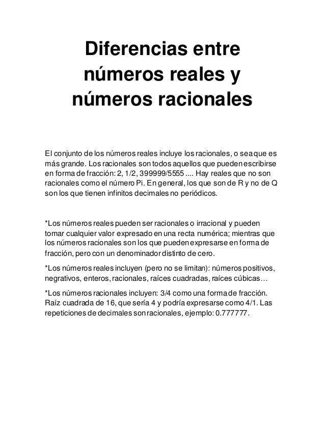 Numeros Racionales E Irracionales Enteros Y Naturales