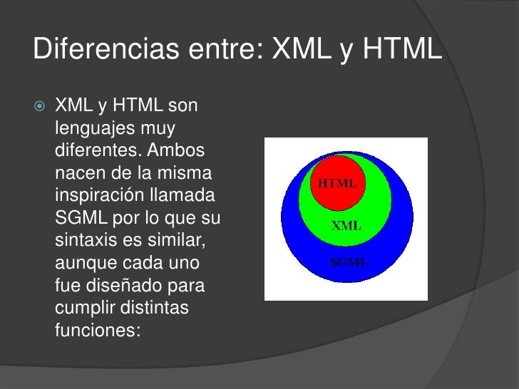 Diferencias entre xml y html