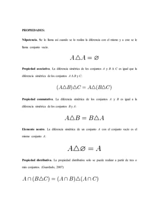Diferencia simétrica de conjuntos | DOCX