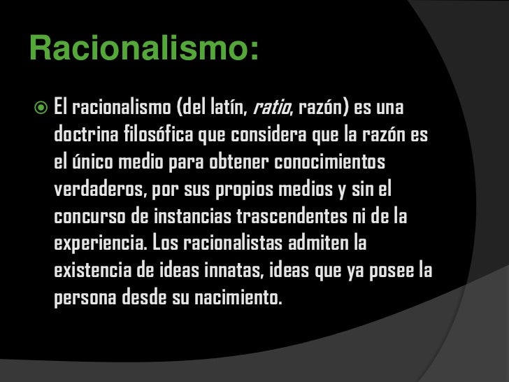 El Racionalismo como movimiento filos fico