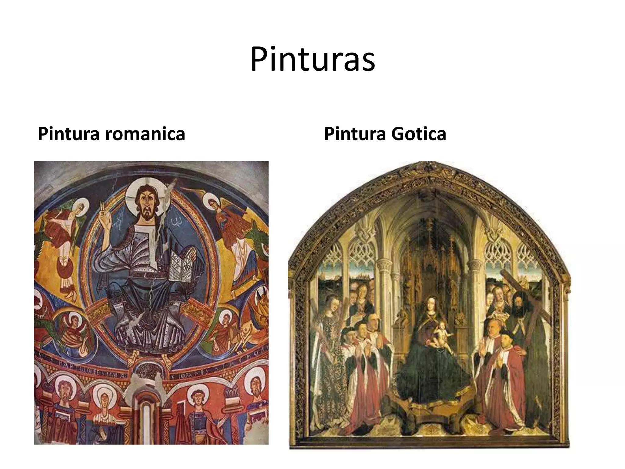 Pintura gótica en comparación con la románica