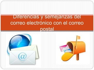 Diferencias y semejanzas del
correo electrónico con el correo
postal
 