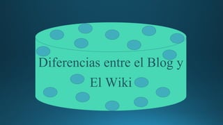 Diferencias entre el Blog y
El Wiki
 