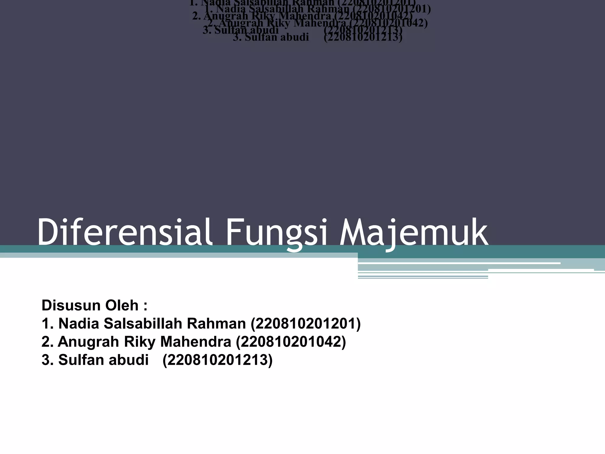 Diferensial Fungsi Majemuk-Matematika Bisnis.ppt