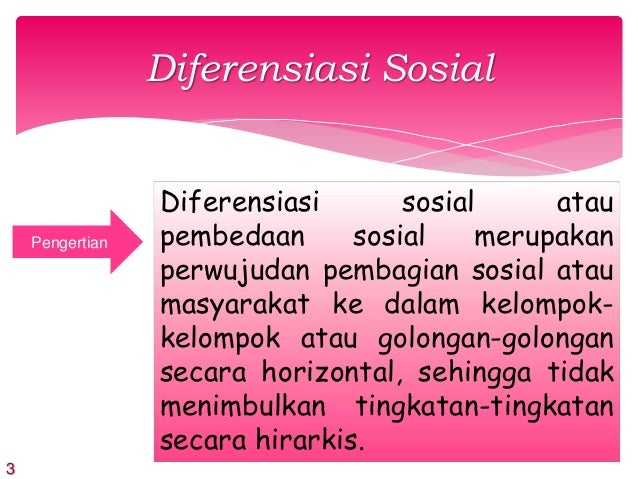 Apa yang dimaksud diferensiasi sosial