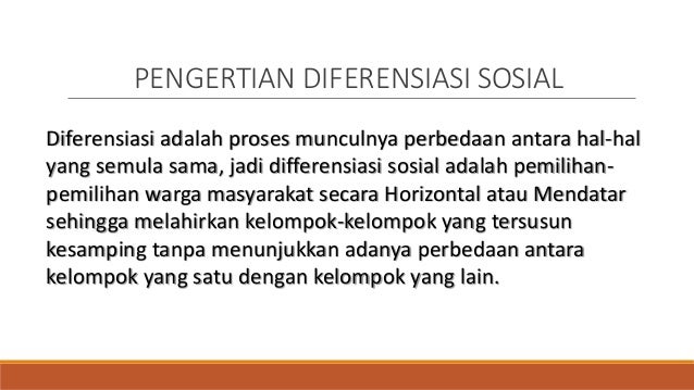 Diferensiasi Sosial