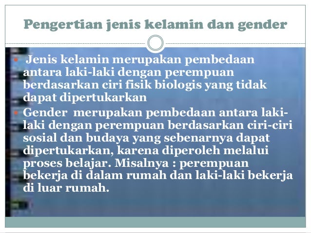 Diferensiasi Sosial Berdasarkan Jenis Kelamin