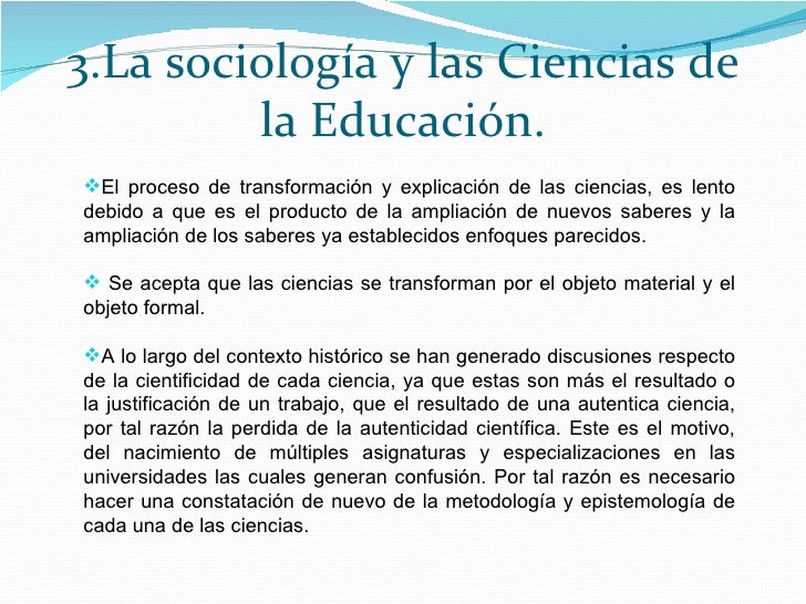 Educación y Sociología