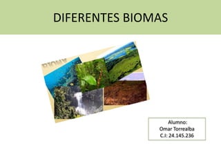 DIFERENTES BIOMAS
Alumno:
Omar Torrealba
C.I: 24.145.236
 