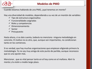 Diferentes modelos de pmo | PDF