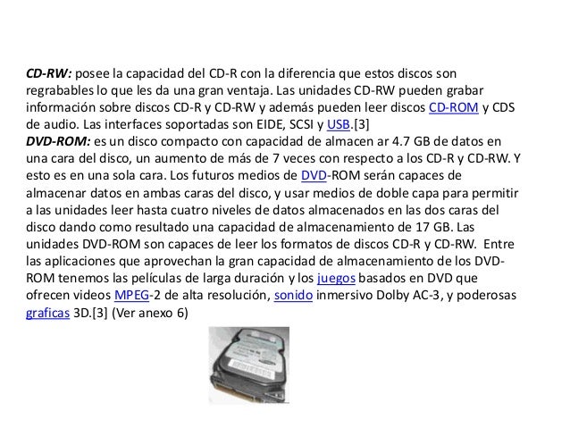 Diferentes tipos de almacenamiento
