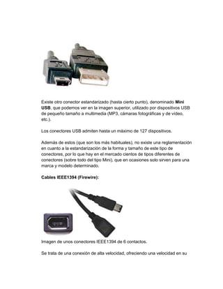 Diferentes tipos de conectores