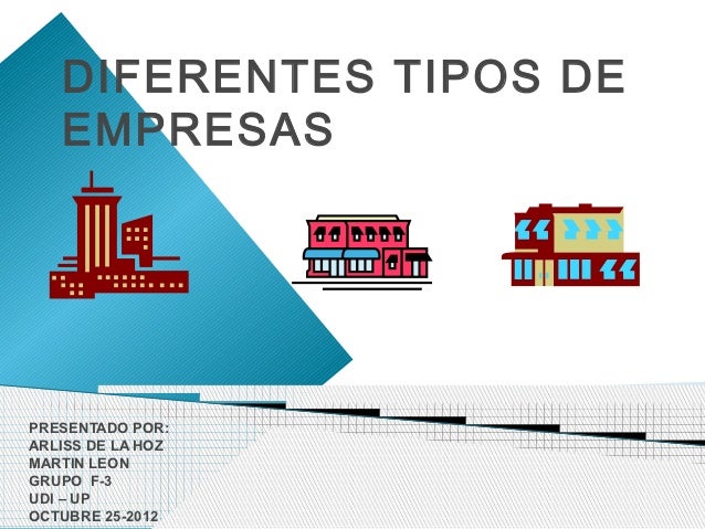 DIFERENTES TIPOS DE EMPRESASPRESENTADO PORARLISS DE LA HOZMARTIN DIFERENTES TIPOS DE EMPRESASPRESENTADO PORARLISS DE LA HOZMARTIN