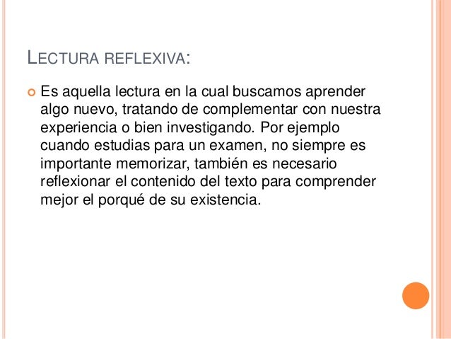 Diferentes tipos de lectura