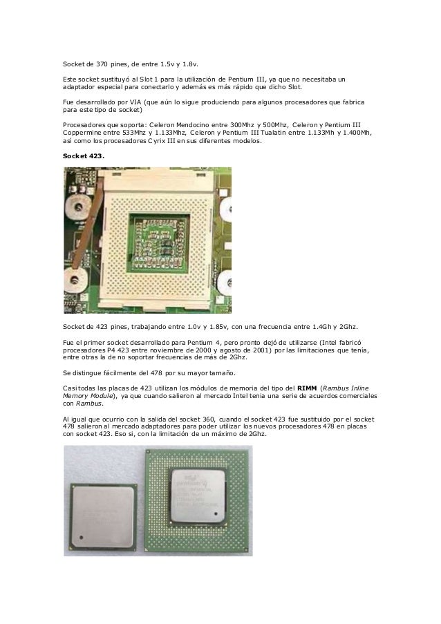 Slots del procesador