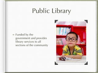 Types of Libraries: Public, Special, School, and Academic